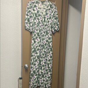 Maje Floral Green and Purple Maxi Dress